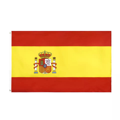 पैनटोन कलर पॉलिएस्टर वर्ल्ड फ्लैग हैंगिंग स्टाइल स्पेन नेशनल फ्लैग
